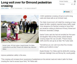 Long wait over for Ormond pedestrian crossing 13.10.2010